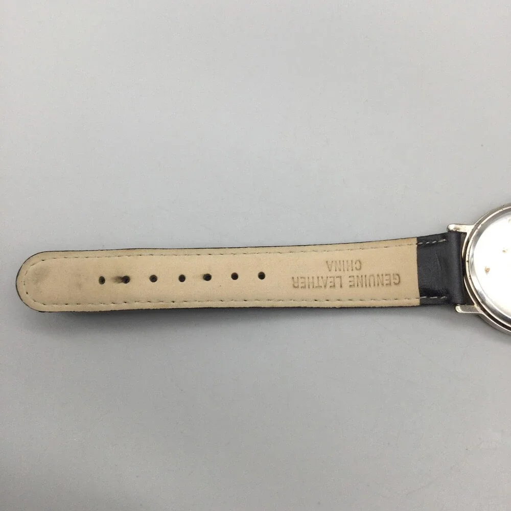 Life Cereal 2000 Men Watch 34mm Silver Tone He Likes It Hey Mikey Black Leather